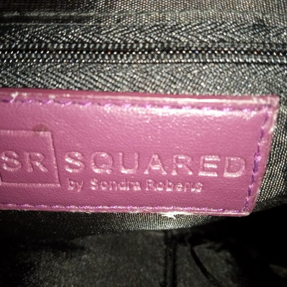 NEW PURPLE SQUARED BY SONDRA ROBERTS SHOULDER HANDBAG W/ ROPE STRAP & TASSIL - Picture 9 of 13